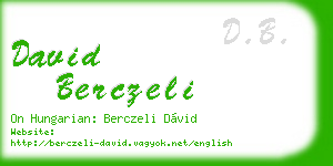 david berczeli business card